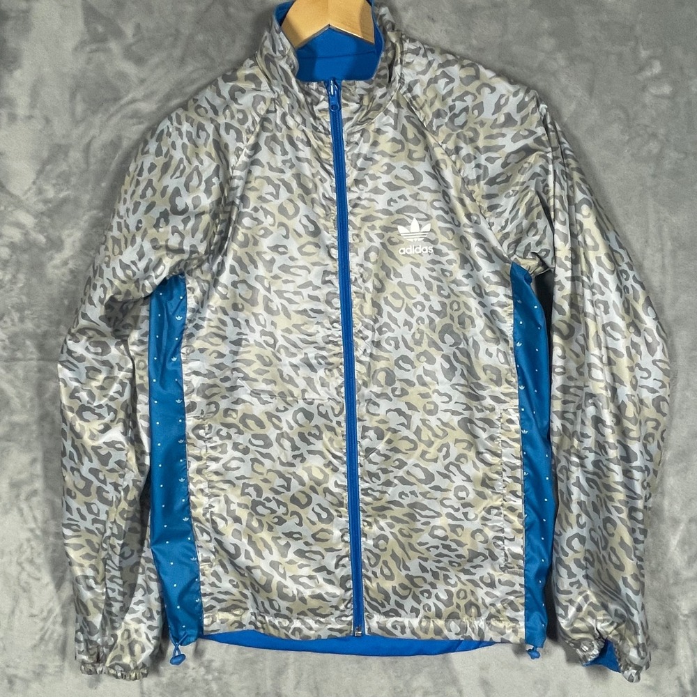 Adidas Originals Reversible Track Jacket Blue Leopard Print S27499 Mens 85 XS S